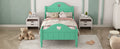 Girl'S Beautiful Princess Bed Macaron Twin Size Toddler Bed With Side Safety Rails And Headboard And Footboard, Seasoft Green Twin Green Solid Wood Mdf