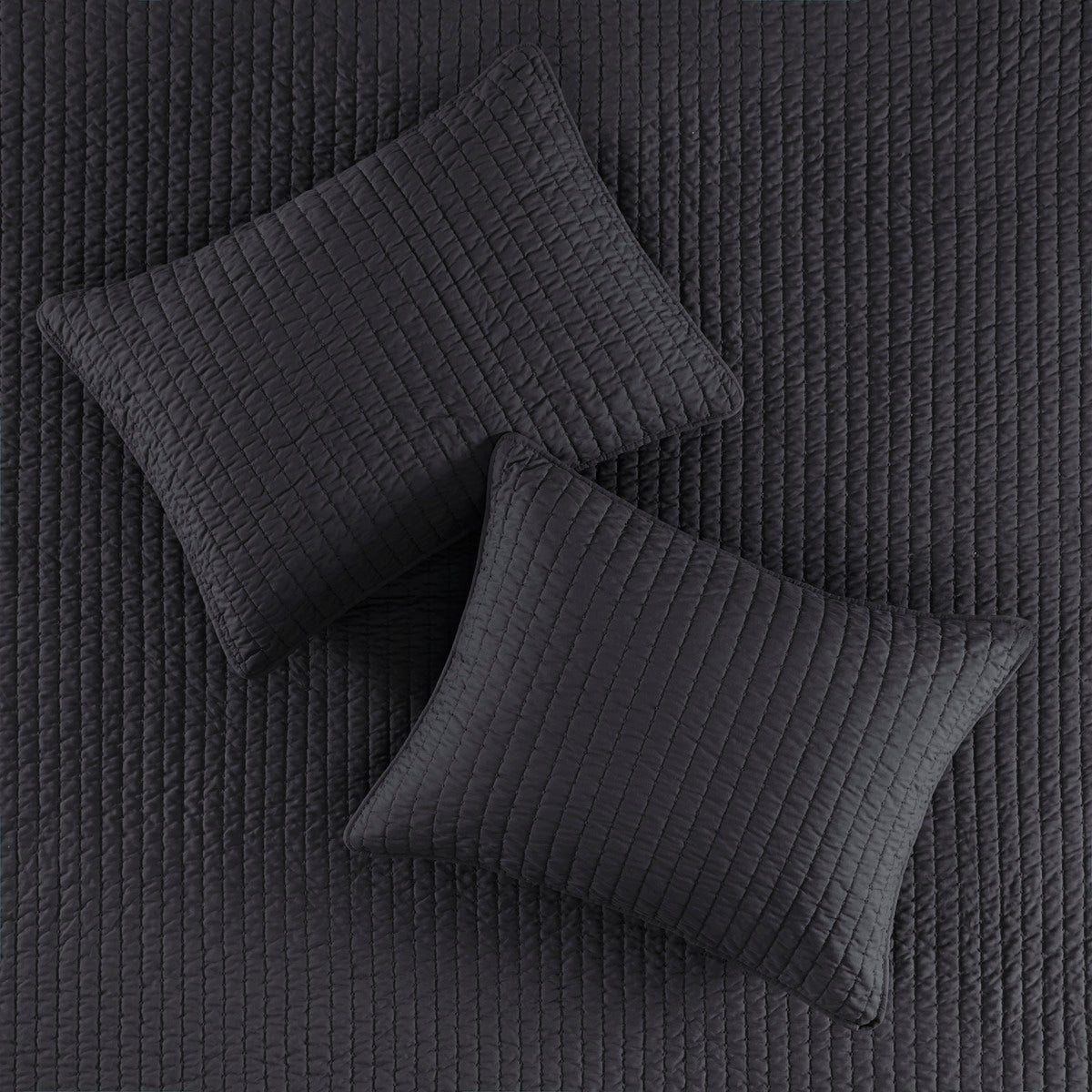 2 Piece Quilt Set Black Twin Twin Xl Twin Black Microfiber