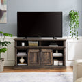 Media Console Table With Storage Cabinet, Mid Century Style Entertainment Tv Table, Multipurpose Sliding Door Tv Cabinet Large Storage Space, 58.11