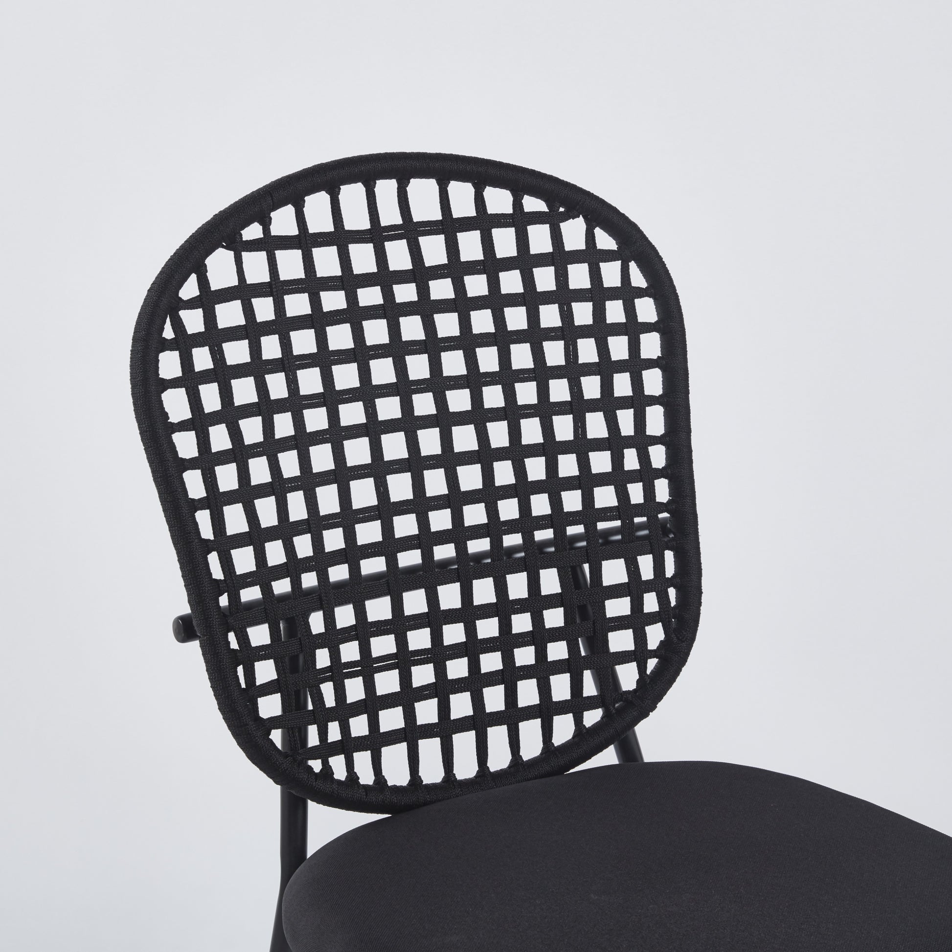 Black Sennit Chair,Set Of 4,Dining Chair,Coffee Chair Black Metal