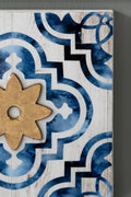S 4 Abstract Blue, White, And Gold Wall Decor Accents, 9.5X9.5