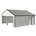 23Ft X 22Ft Double Garage Metal Shed With Side Entry Door White Garden & Outdoor Metal