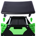 Rolling Detailing Creeper Seat, Roller Mechanic Detailing Utility Seat, Rolling Mechanic Stool With Wheels, Removable Tool Trays Drawer, 300 Lbs Capacity For General Garage Use, And Home Use Green