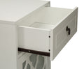 Ceara White Finish Accent Table White Glass,Synthetic Wood