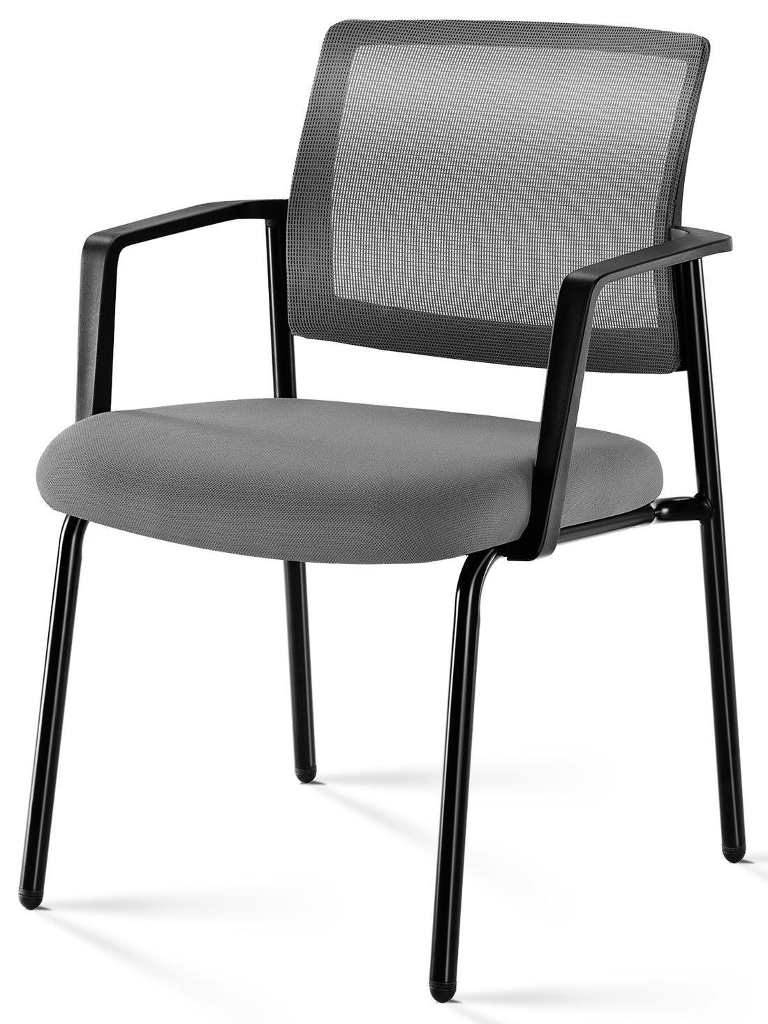 Mesh Back Stacking Arm Chairsupholstered Fabric Stacking Chairs, Sturdy Metal Stacking Chairs,Gray, 1 Pack Gray Abs
