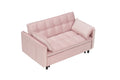Modern Velvet Sofa, Sofa Pull Out Bed, Smallseat Casual Sofa With Back, With Pillow, Pockets, Living Room Furniture, 3 In 1 Convertible Sleep Sofa Bed. Pink Velvet 2 Seat