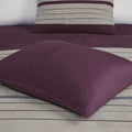 7 Pc Pieced Faux Suede Comforter Set Purple Queen Queen Purple Polyester