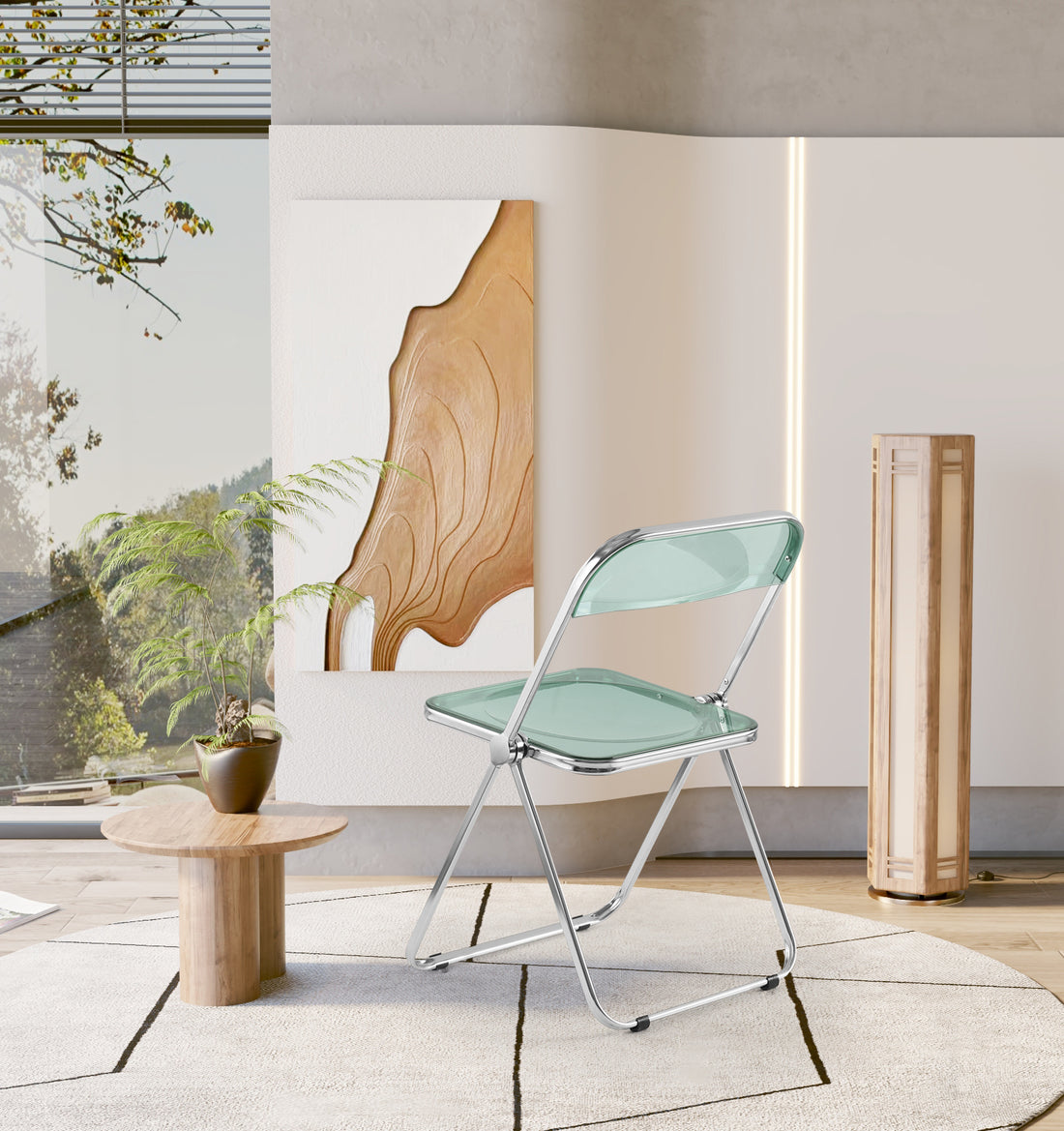 Folding Blue Green Chair Transparent Chairs Ghost Stackable Crystal Folding Chair Pc Plastic Living Room Seat Chrome Frame And Foldable Acrylic Chair Fo Blue Green Blue Green Pc