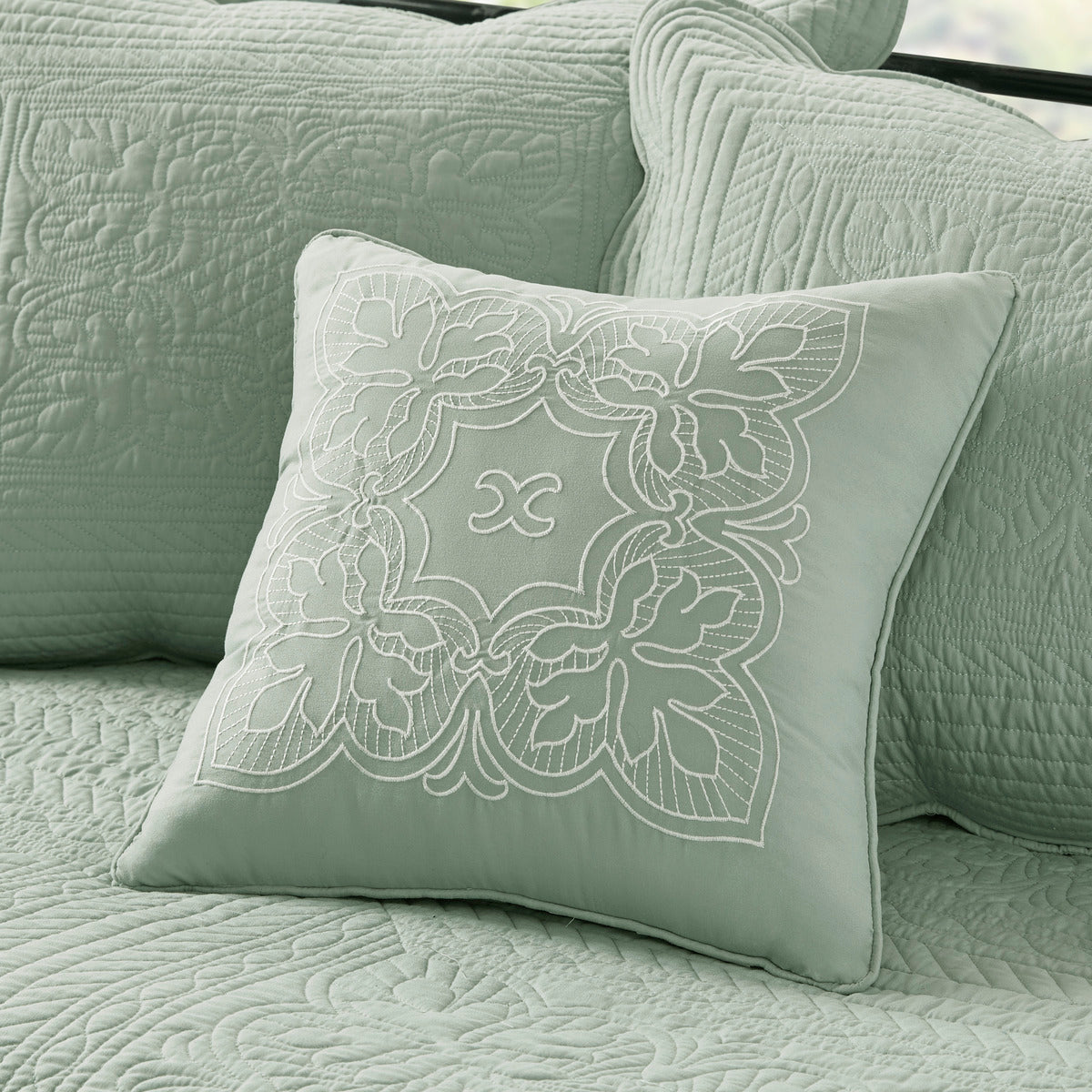 6 Piece Reversible Soped Edge Daybed Cover Set Seafoam Daybed Seafoam Microfiber