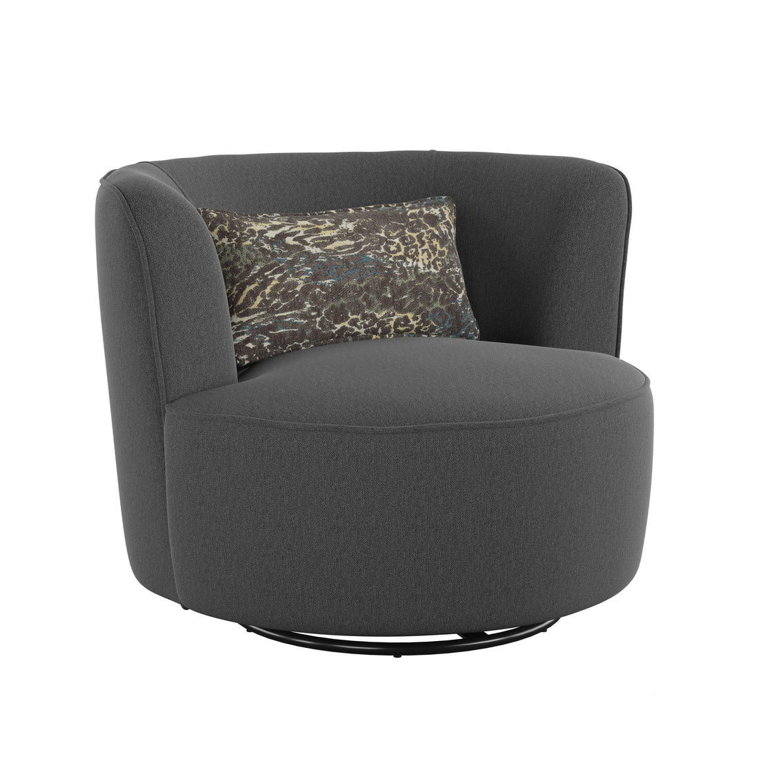 Benz Gray Swivel Glider Accent Chair Gray Foam Engineered Wood