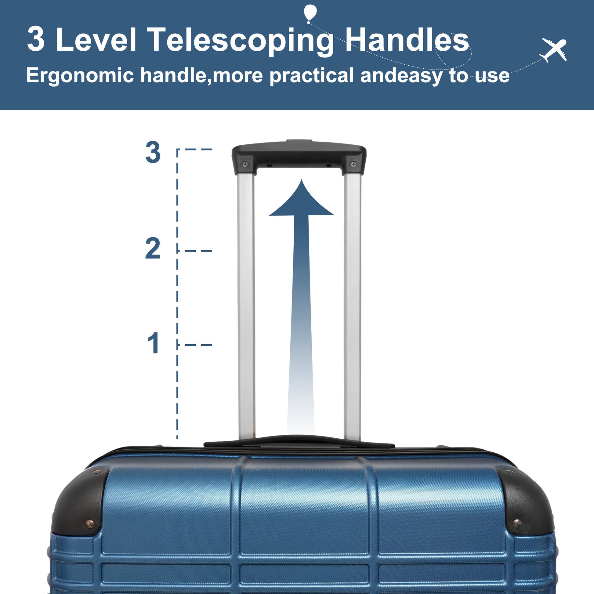 Luggage Sets Abs Pc Hardshell 4Pcs Luggage Hardside Lightweight Durable Suitcase Sets Spinner Wheels Suitcase With Tsa Lock 12 20 24 28 ,Pearl Blue Blue Abs Pc