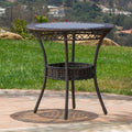 Figi Pe 27In Glass Table Brown Multi Iron