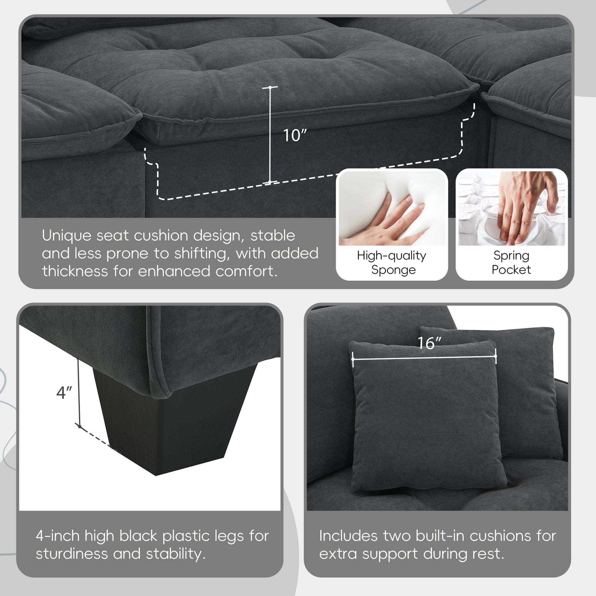 6006E Package Dark Gray Suede 1 Seat