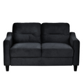Couch Comfortable Sectional Couches Set 1 2 3 Black Velvet Wood Primary Living Space Soft Tufted Back Medium Duty Art Deco Oak Square Arms Memory Foam Velvet 6 Seat