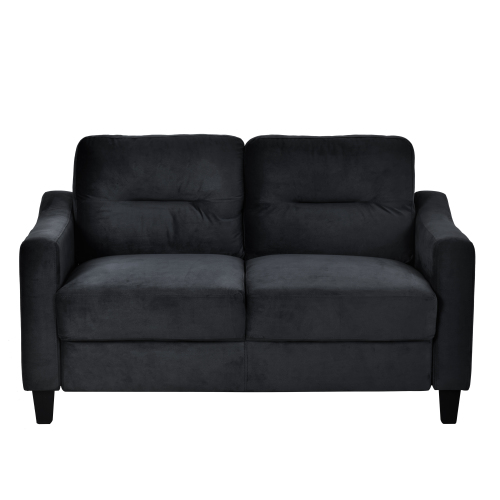 Couch Comfortable Sectional Couches Set 1 2 3 Black Velvet Wood Primary Living Space Soft Tufted Back Medium Duty Art Deco Oak Square Arms Memory Foam Velvet 6 Seat