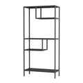 Modern Storage Shelf With 4 Compartments & Metal Legs, Freestanding Organizer,Book Shelves Display Shelves For Living Room, Bedroom, Home Office 4 Black Standard Primary Living Space Open Back Metal