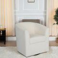 Teddy Velvet Swivel Chair, White, No Installation Required White Teddy