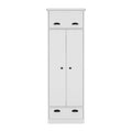 Falkland Armoire With 1 Drawer And 1 Hinged Drawer With Handles White Bedroom Modern Particle Board