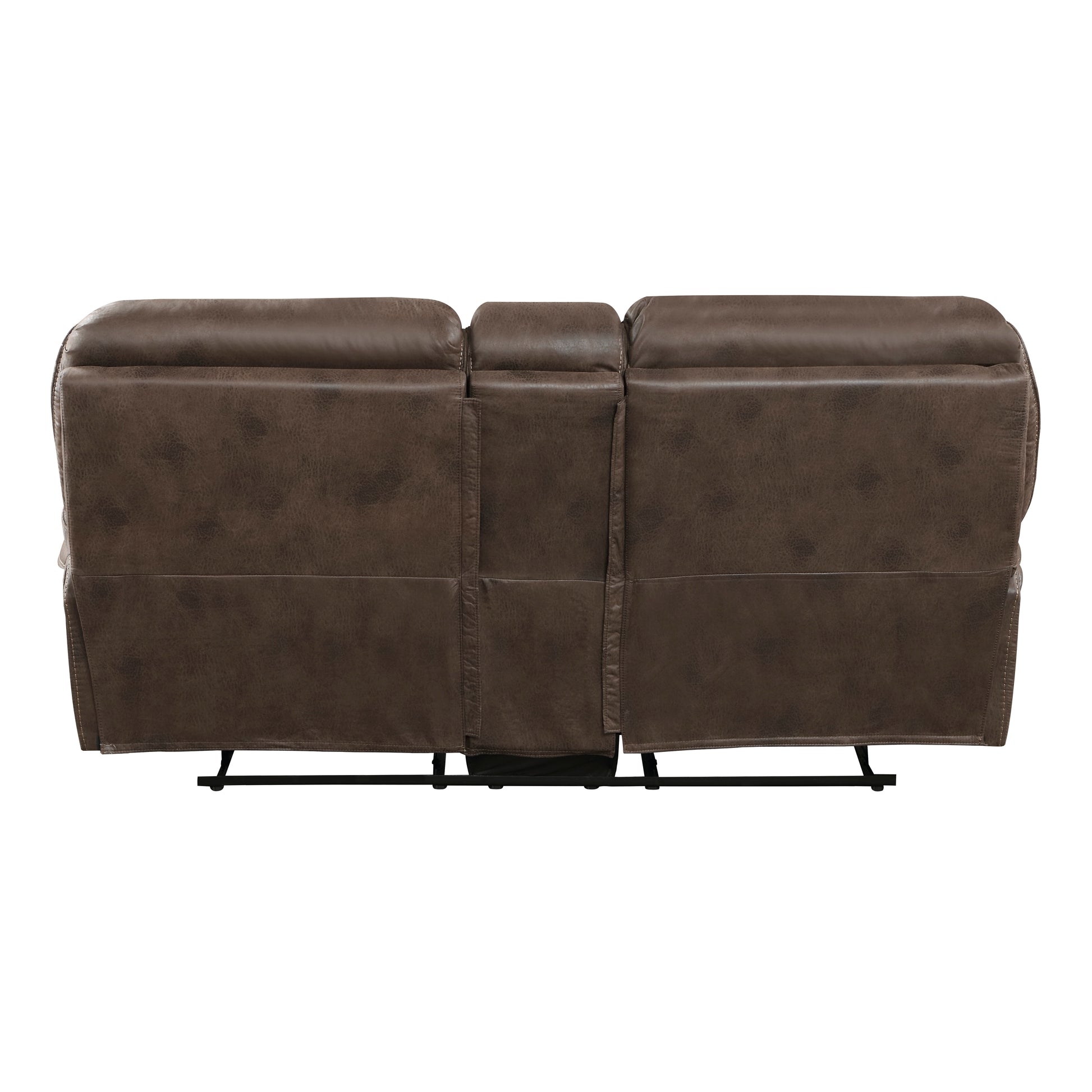 Plush Modern Design Living Room Reclining Loveseat Brown Microfiber Upholstery Solid Wood Frame Furniture 1Pc Brown Microfiber Wood Primary Living Space Modern Plywood,Solid Wood