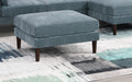 Contemporary 5Pcs Modular Sectional Set One Arm Chairs Armless Chair Ottoman L Shaped Sectional Mineral Morgan Fabric Grayish Primary Living Space Cushion Back Classic,Contemporary,Modern Modular