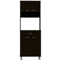 Santa Maria 1 Drawer 1 Shelf Area Pantry With Adjustable Metal Legs Black Wengue Black Particle Board