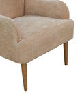 Chenille Armchair, Modern Style Accent Chair With Wood Legs, Comfy Design For Living Room, Bedroom, Office,Beige Beige Foam Wood Fabric