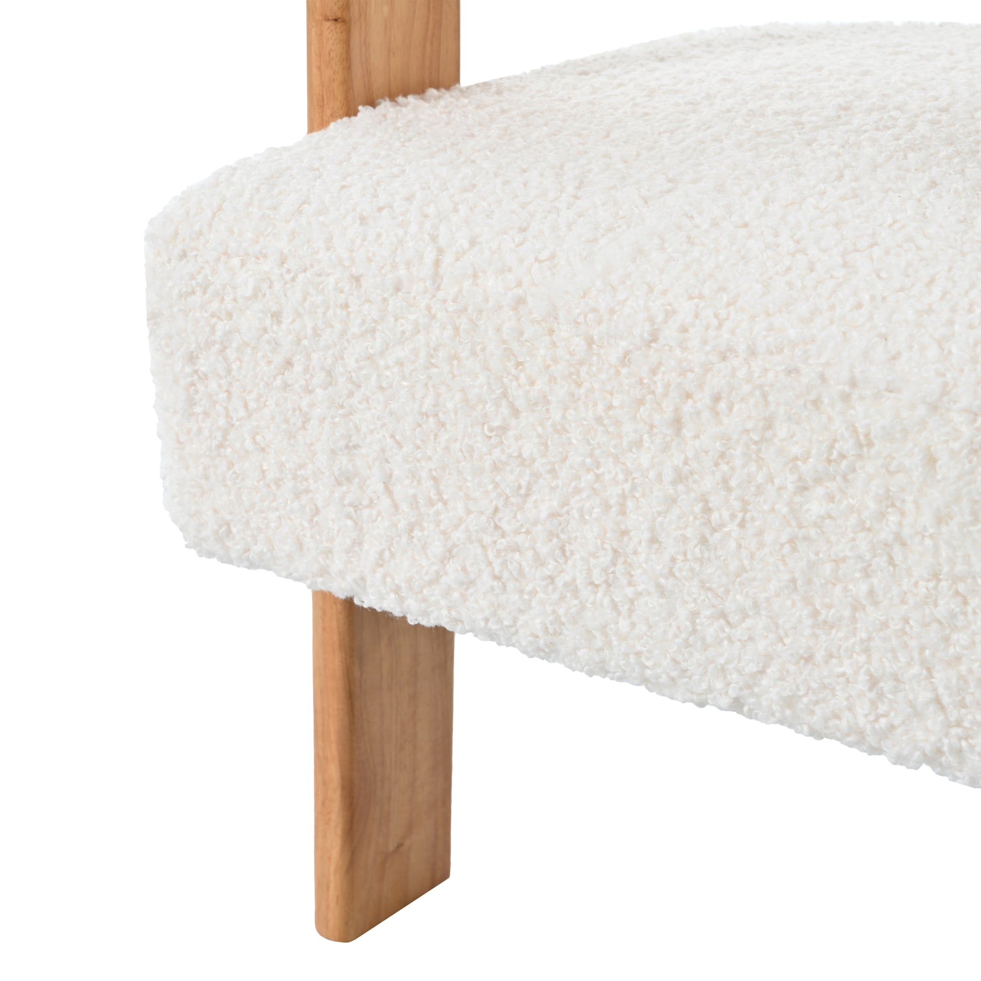 Mid Century Modern Barrel Accent Chair, Upholstered Kitchen & Dining Room Chairs With Arms, Teddy Velvet Boucle Accent Chairs Side Chairs For Kitchen Living Room Bedroom, White White Teddy