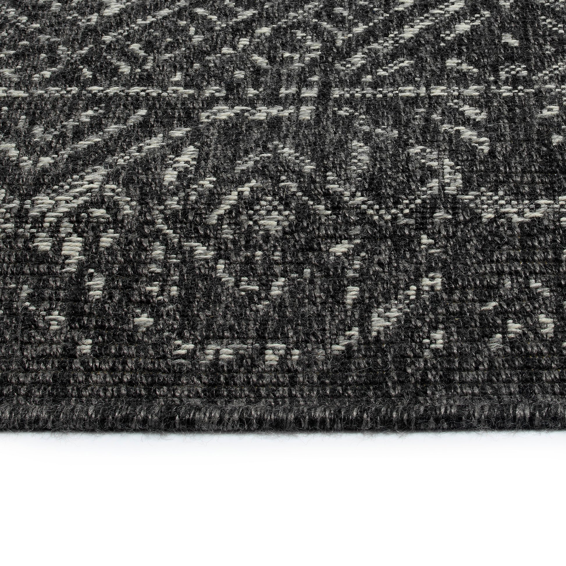 Modern, Transitional, Geometric, Southwestern, Textured High Low Cut & Loop 5'3" X 7'6" Rectangle Area Rug Charcoal Polypropylene