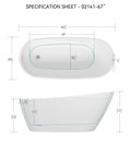 67'' Acrylic Freestanding Soaking Bathtub With Classic Slotted Overflow And Toe Tap Drain In Chrome, Cupc Certified.Easy To Install, 02141 Glossy White Oval Bathroom Freestanding Tubs Polished 61 69 In Contemporary Soaking Left Acrylic Acrylic