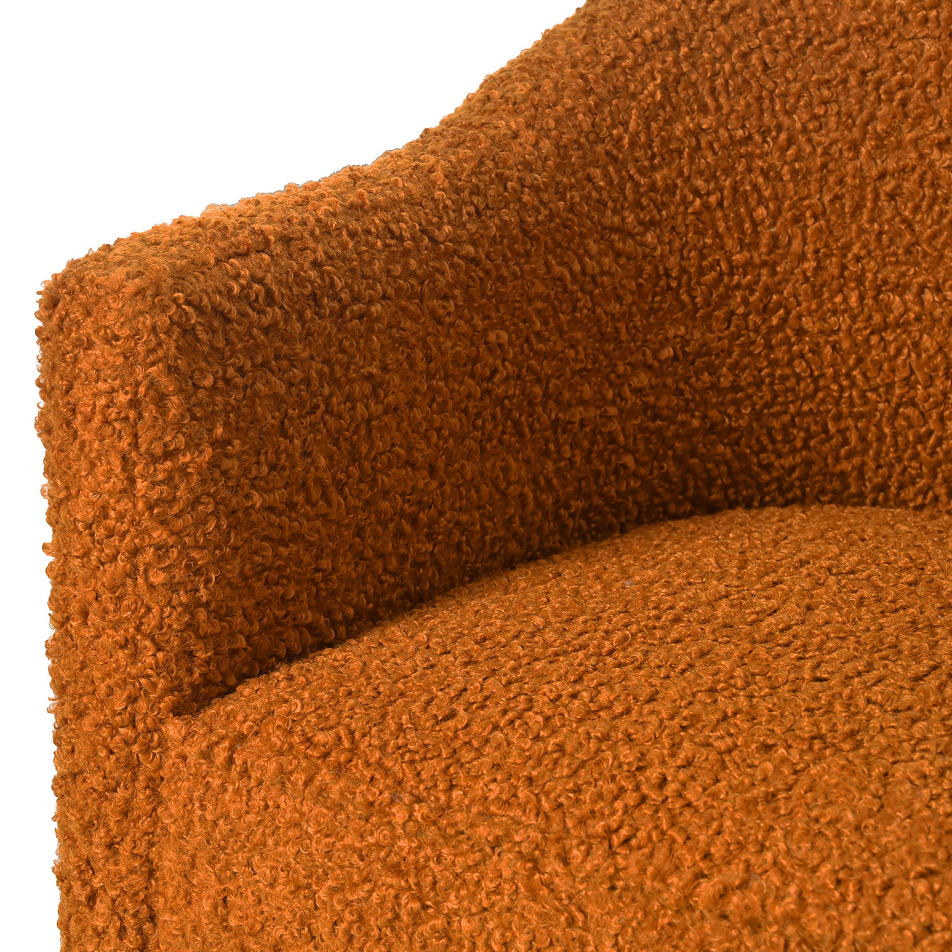 Mirod Stylish Curved Design, Comforting Embrace, Versatile Aesthetic, Dual Purpose Decorative Accent Chair, For Living Room,Bedroom And Study Caramel Boucle