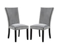 Attractive Set Of 2Pc Side Chairs Dining Room Furniture Gray Flannelette Seat Trim Kitchen Breakfast Black,Light Gray Dining Room Modern,Transitional Dining Chairs Rubberwood Solid Back Set Of 2