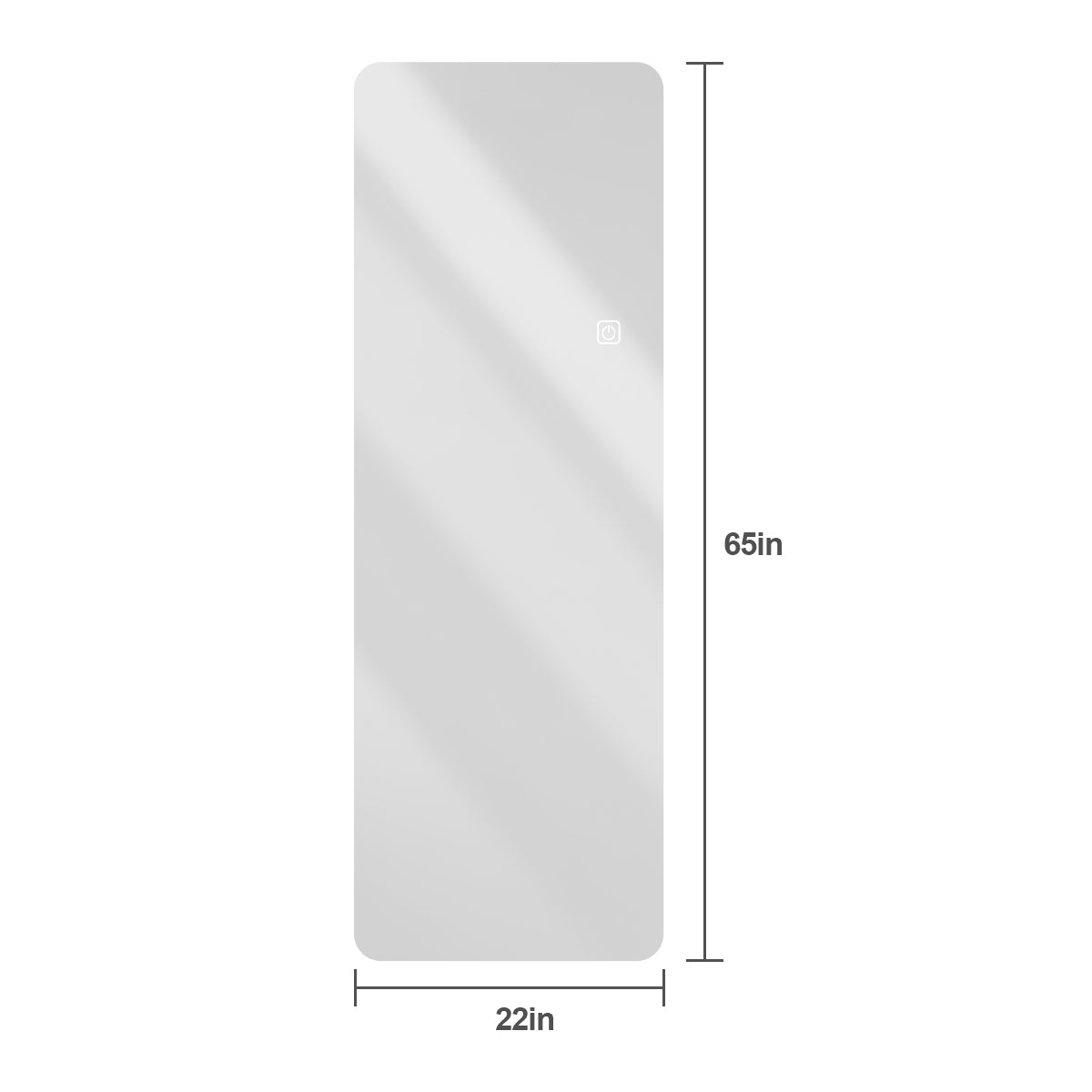 65X22Inch Full Body Mirror With Lights Full Length Mirror Wall Hanging Type Suitable For Bedrooms, Dimming And 3 Color Lighting Silver Modern Glass