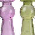 Glass Pillar Tealight Candle Holders, Set Of 4, Multicolor Multicolor Glass
