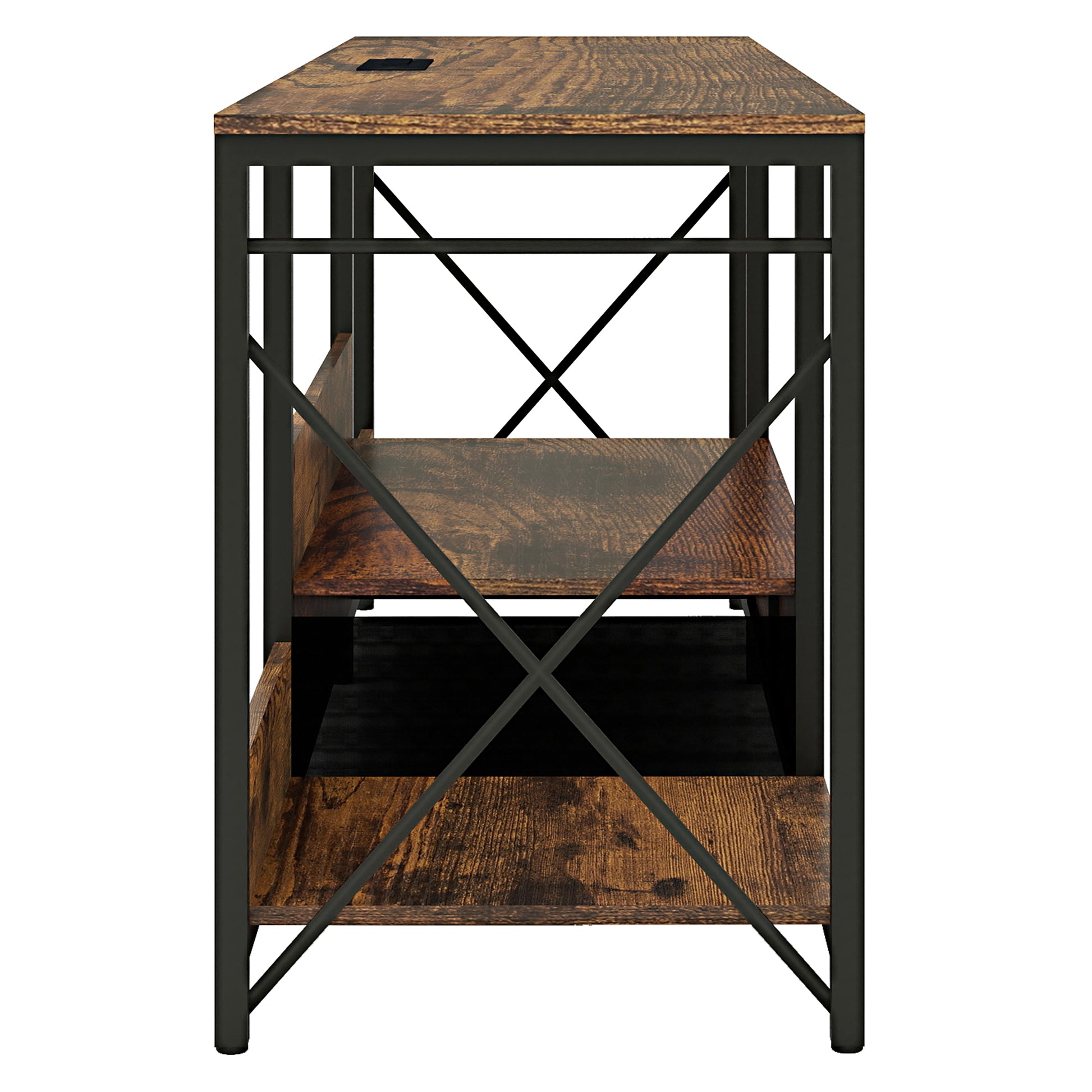 Tv Stand With Led Lights Power Outlets Tv Stand With Fabric Drawers For 65 70 75 Inches Tv Entertainment Center And Industrial Tv Console Table With Open Storage Shelves For Living Room, Bedroom