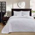 Reversible Bedspread Set White Twin White Cotton