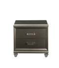 Dark Champagne 2 Drawer Nightstand Champagne 2 Drawers Bedroom Rectangle Felt Lined Drawers Solid Wood Mdf