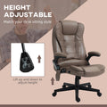 Homcom 6 Point Vibrating Massage Office Chair With Heat, Microfiber High Back Executive Office Chair With Reclining Backrest, Padded Armrests And Remote, Dark Brown Brown Polyester