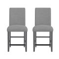 Zeph Gray Upholstered Barstools, Set Of 2 Gray Engineered Wood