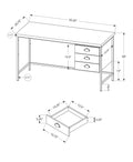 Computer Desk, Home Office, Laptop, Storage Drawers, 55
