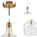 Bell Shaped Glass Pendant Gold Clear Dia.13