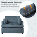 Oversized Accent Chair Comfortable Armrest Cushions, Versatile Neutral Style, Elegant Design, Durable Frame Blue Blue Polyester