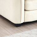 Ottoman Footstool In Corduroy Fabric, Can Be Used With 2 Seater Sofas, 3 Seater Sofas And 4 Seater Sofas, Beige Corduroy Fabric Beige Corduroy