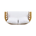 Outdoor Wooden Loveseat With Cushions White Teak 55.50