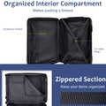 Luggage Sets 3 Piece, Expandable Hard Shell Abs Suitcases With Double Spinner, Travel Luggage Set With Tsa Lock 20 24 28Inch, Blue Blue Abs