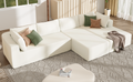 Modern Large Modular Sectional Sofa For Living Room, Bedroom, Salon, 3 Piece Free Combination Beige Polyester 3 Seat