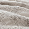 3 Piece Cotton Jacquard Comforter Set Full Queen Ivory Polyester