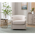 Coolmore Swivel Chair Living Room Chair Beige Foam Linen