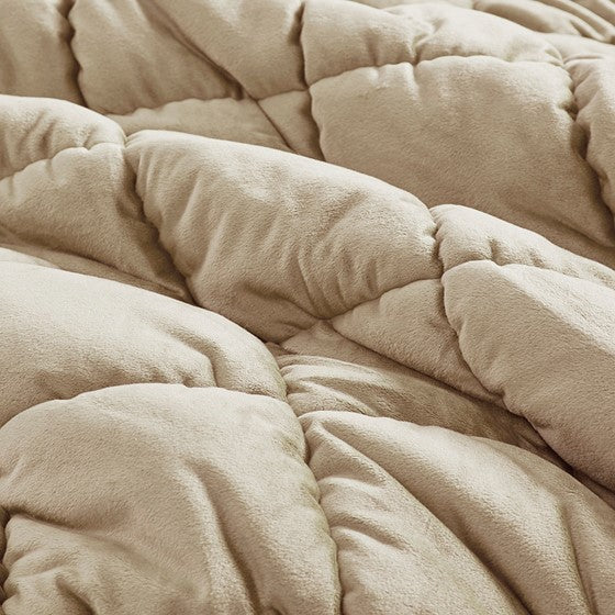 2 Piece Comforter Set Twin Brown Polyester