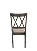 Claudia Ii Beige Fabric & Weathered Gray Finish Side Chair Set Of 2 Beige,Gray Fabric,Synthetic Wood