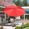 9Ft Patio Umbrella, Outdoor Table Umbrella With Push Button Tilt And Crank, Uv Protection Waterproof Market Sun Umbrella With 8 Sturdy Ribs For Garden, Deck, Backyard, Pool Brick Red Brick Red Round Uv Resistant Umbrellas Aluminium